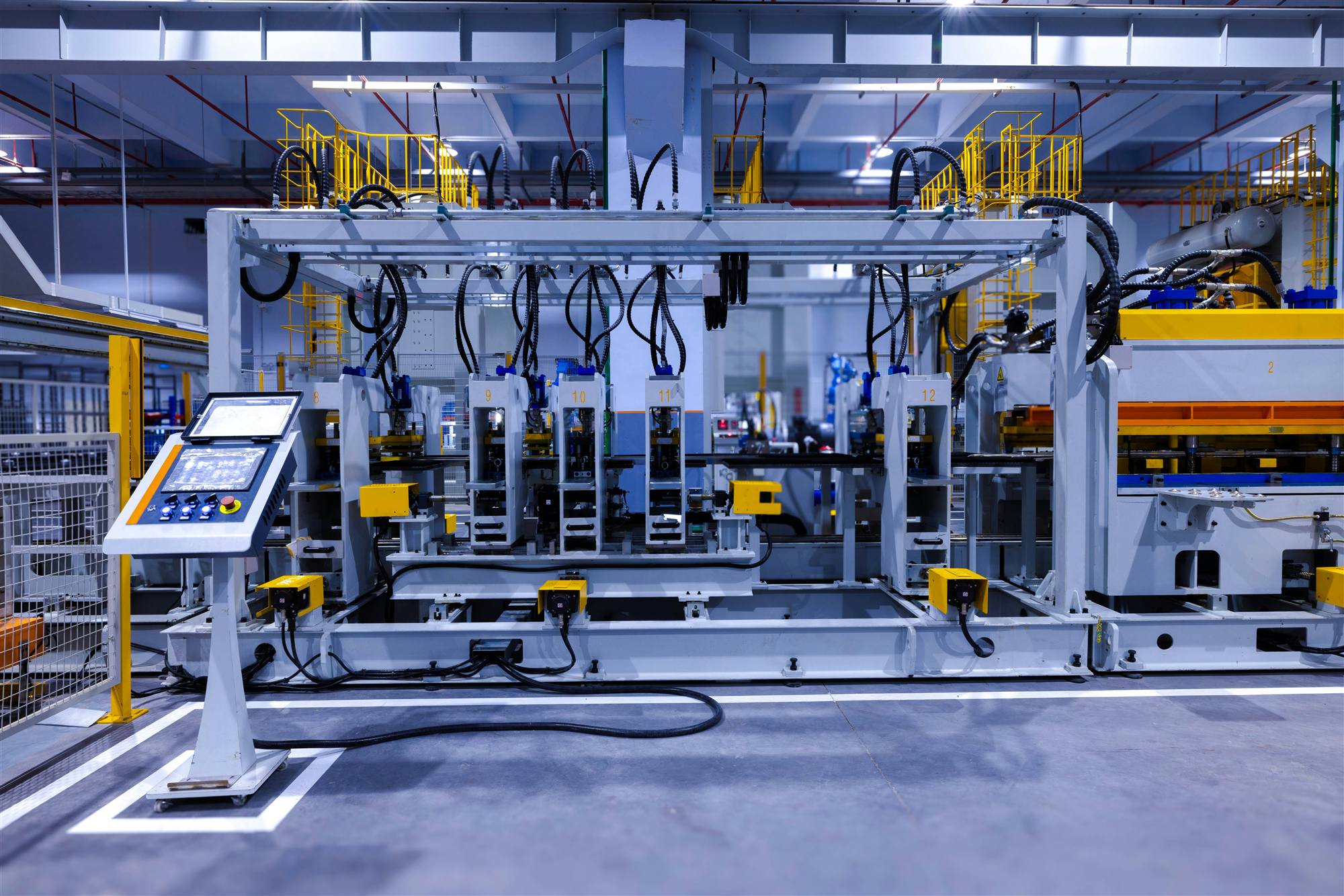 Automated assembly line in operation